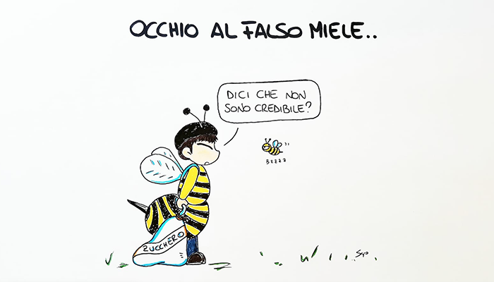 Il falso miele dalla Cina nella nuova vignetta di Sapo