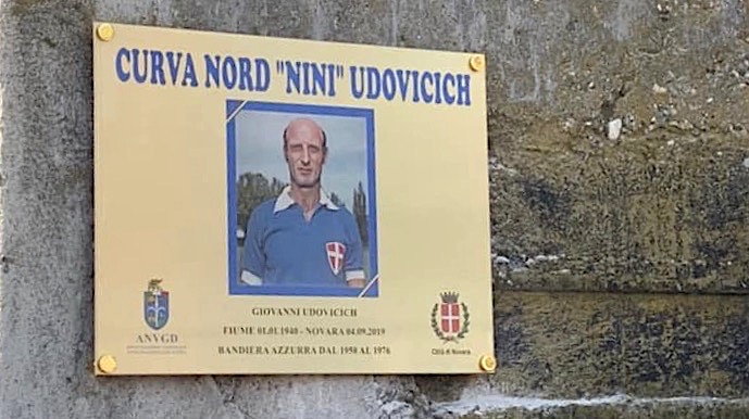 Novara, curva nord dello stadio Piola intitolata a "Nini" Udovicich