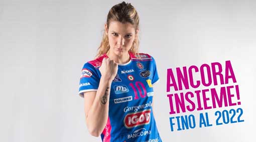 Igor Volley: Cristina Chirichella sino al 2022