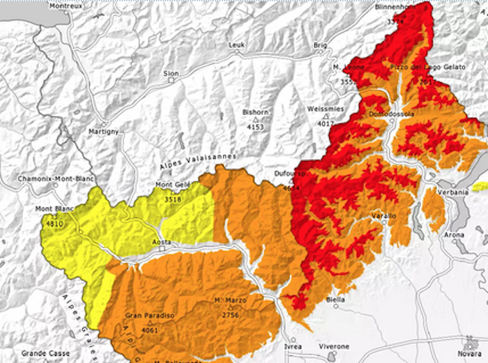 Allerta gialla per pericolo valanghe, sabato rischio di grado 4 su 5