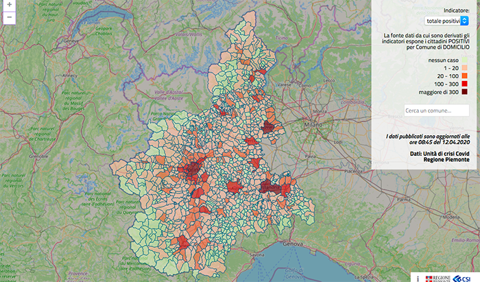 Aumentano i comuni che hanno almeno un residente risultato positivo al Covid-19. Ecco la mappa interattiva