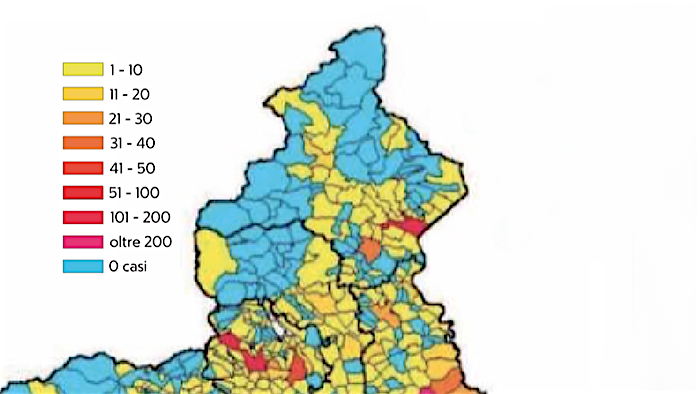 Diffusione Coronavirus: ecco la mappa dei contagi nelle Provincie del Vco e di Novara, e nel Piemonte