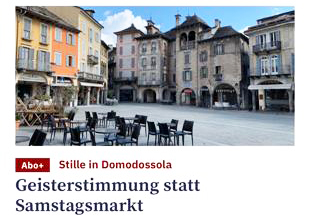 Il Mercato vuoto a Domodossola sul più importante giornale della capitale Svizzera, ecco l' articolo sul Bernerzeitung