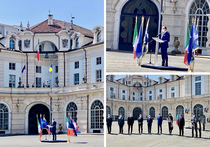 Piemonte: il presidente Cirio all'alzabandiera per la Festa della Repubblica