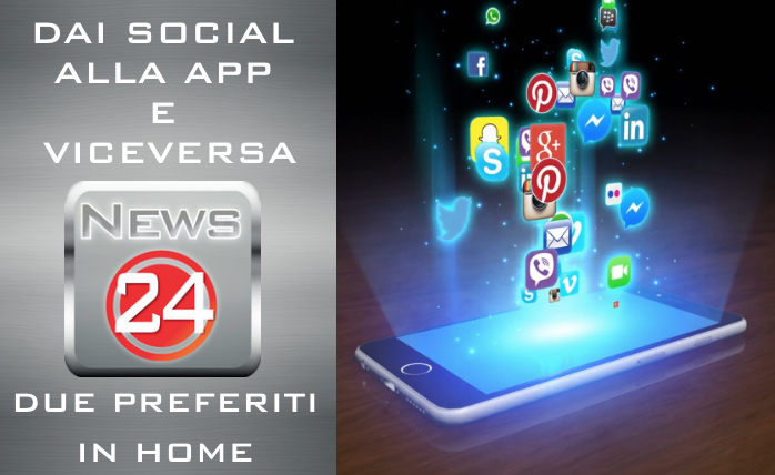  L'APP NEWS24 diventa "social": con l'aggiornamento passi con un click direttamente all'articolo. Lo puoi condividere, ed hai due "preferiti" in home