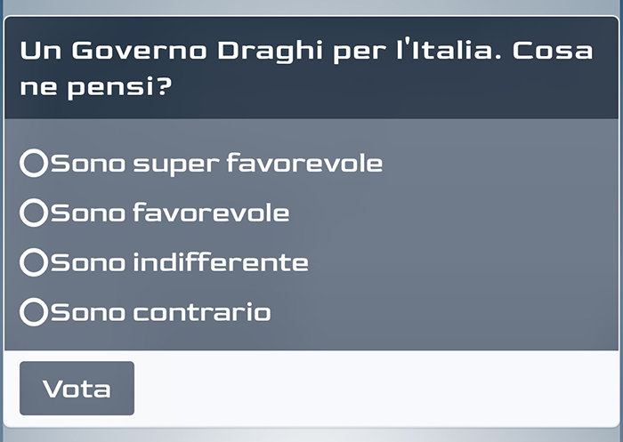 Un Governo Draghi per l'Italia, cosa ne pensi? Vota il sondaggio sulla app News24