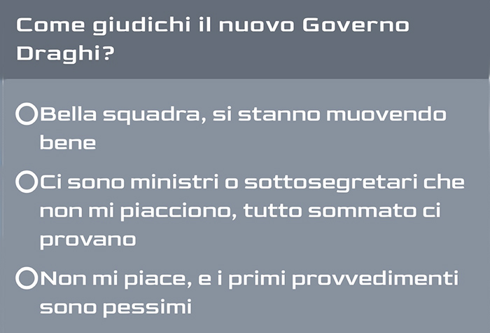Come giudichi il nuovo Governo Draghi? Votate il nuovo sondaggio sulla app News24