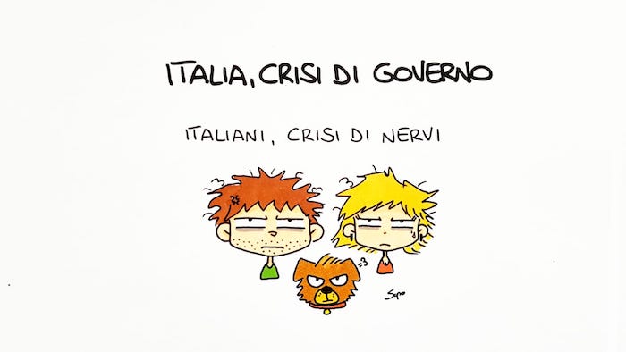 La vignetta di Sapo: crisi di governo ... e crisi di nervi 