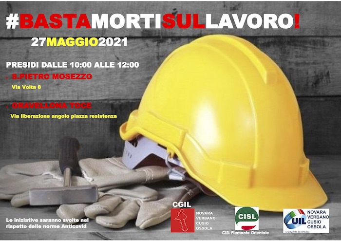 Manifestazioni dei sindacati contro le morti sul lavoro 