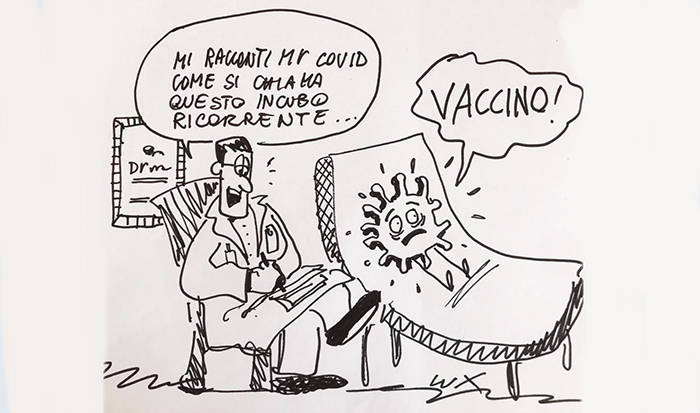 Il Covid ed i nuovi vaccini nella nuova vignetta di Carlo Lux