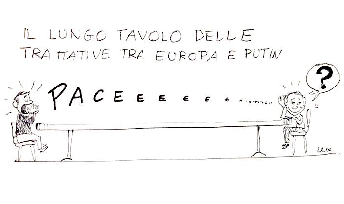 La vignetta di Lux: quando i tavoli delle trattative accrescono le distanze