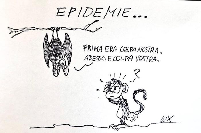 La vignetta di Lux: scimmie, pipistrelli ed epidemie 