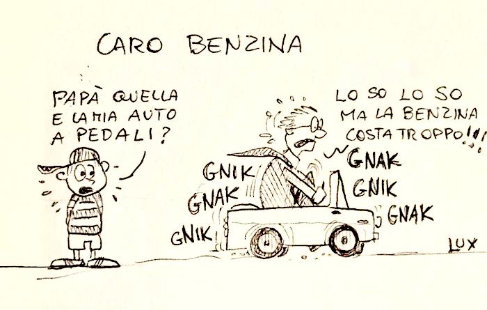 La vignetta di Lux: se la benzina costa troppo ...