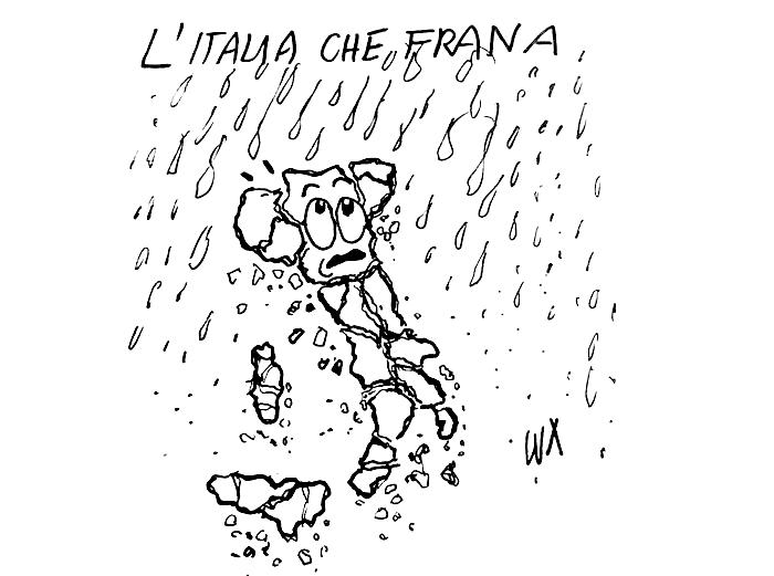 La vignetta di Lux: così l'Italia cade a pezzi 