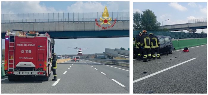 Incidente in autostrada, un ferito elitrasportato in ospedale 