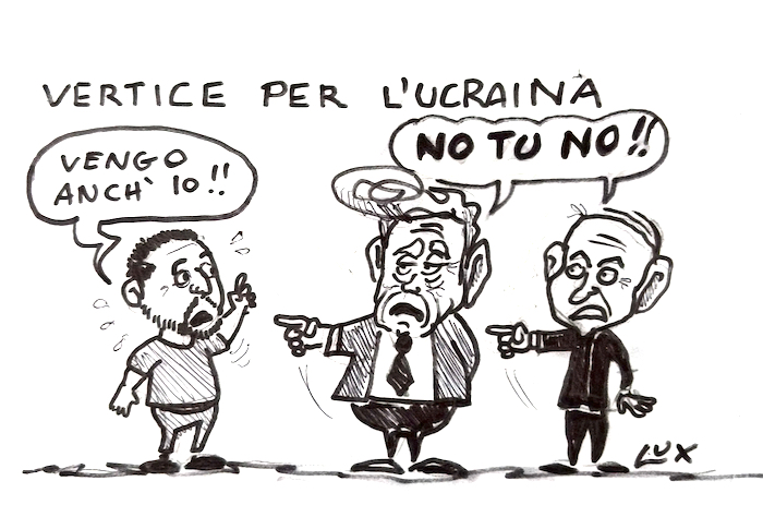 Vertice per l'Ucraina, invitati e non. La vignetta dell'arch. Lux