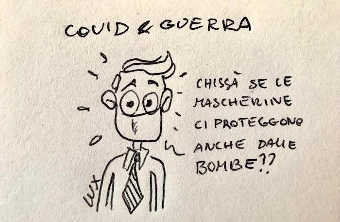 Guerra e Covid: la vignetta di Lux