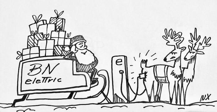 Alimentazione elettrica: la vignetta natalizia dell'architetto Lux 