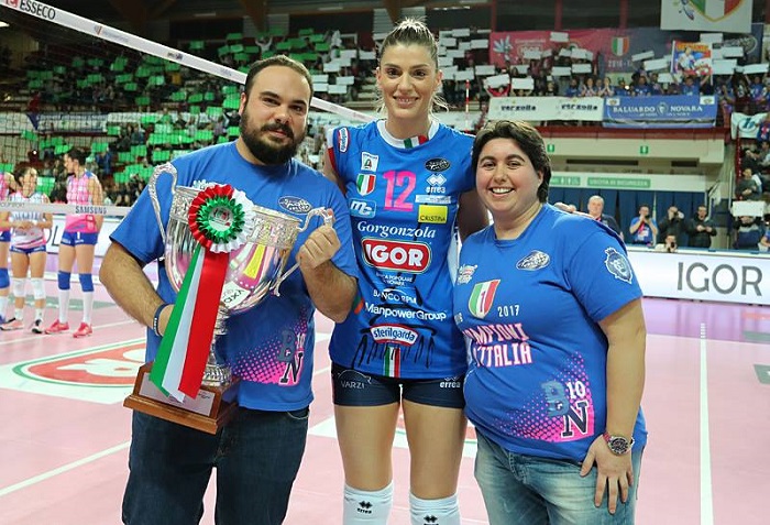 la Igor celebra il successo in Coppa Italia con un secco 3-1 alla Saugella Monza
