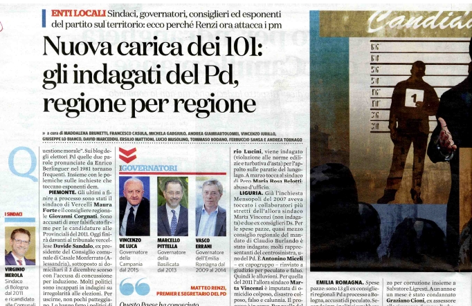 Il Fatto quotidiano all’attacco dei 101 indagati Pd. E ci sono anche due verbanesi