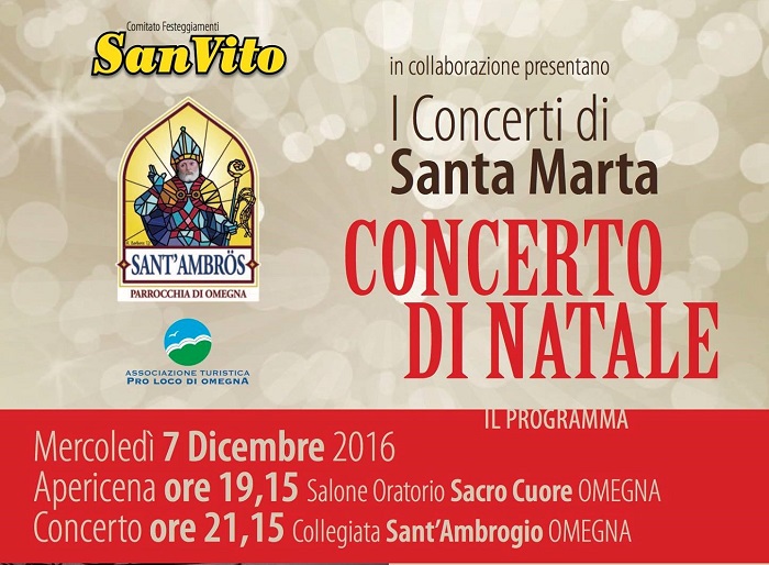 Apericena e concerto di Natale mercoledì 7 dicembre