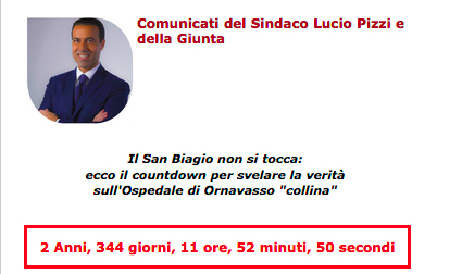 Pizzi avvia un countdown per l'Ospedale di Ornavasso, attacca Reschigna e Borghi: “Fedele solo alla sua sedia”