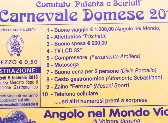 Carnevale domese, ecco i numeri vincenti della lotteria