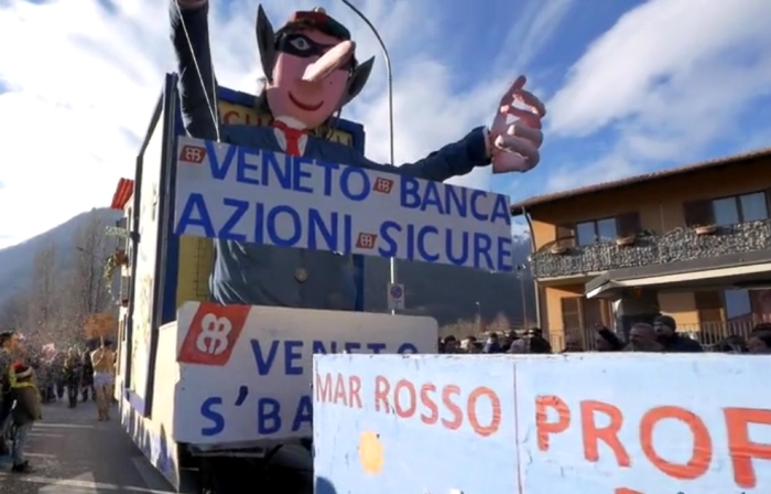 La satira di Veneto S’Banca spopola al Carnevale di Cannobio (video)