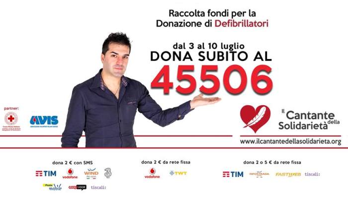 Sms di “cuore”: il Cantante della Solidarietà su Mediaset 