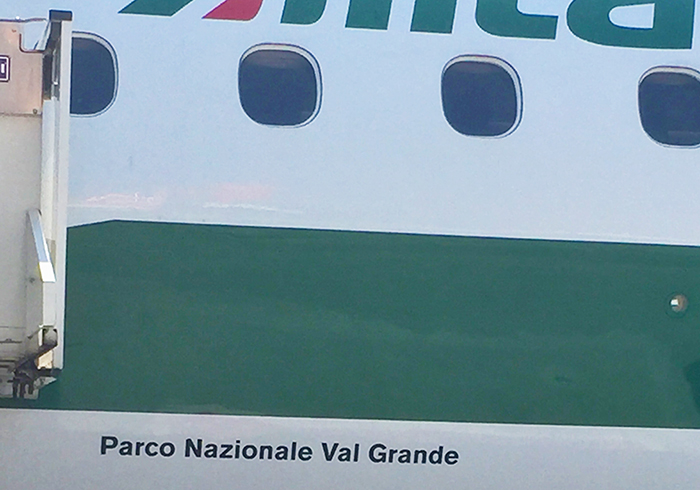 Nei cieli d'Europa, con l'Alitalia, anche un aereo intitolato al Parco Val Grande