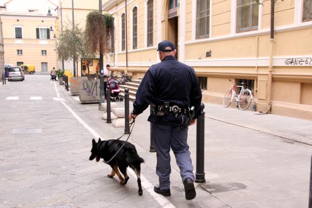 Controlli antidroga della polizia a scuola e nei centri commerciali