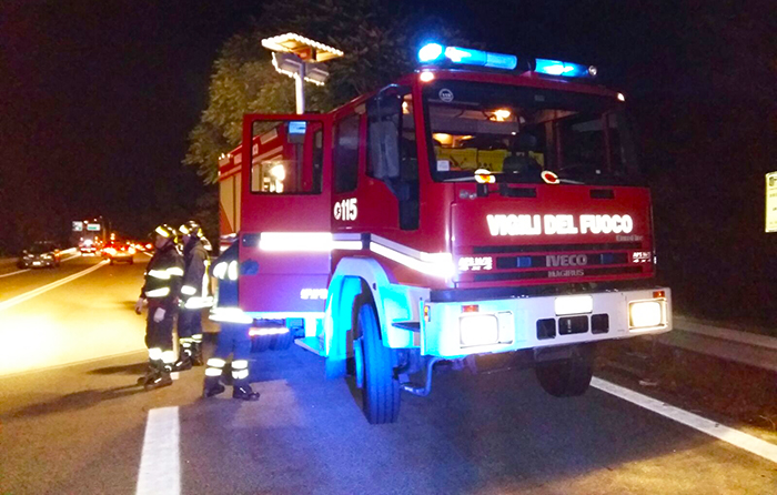 Incidente ad Anzola, auto travolge cervo in superstrada