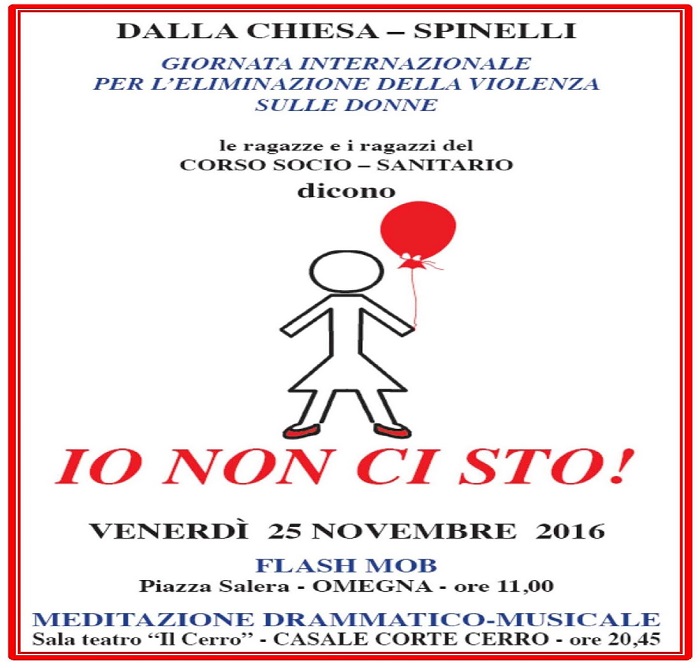 Rinviato il flash mob  “Io non ci sto” degli studenti dell’istituto Dalla Chiesa- Spinelli