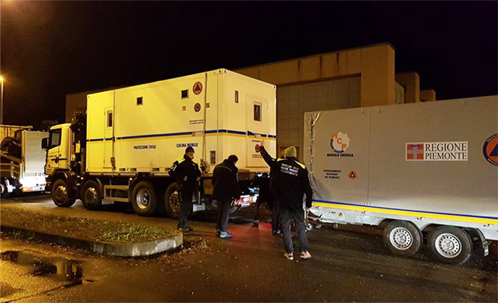 I volontari della protezione Civile del Vco partiti per le zone terremotate, allestiranno una cucina