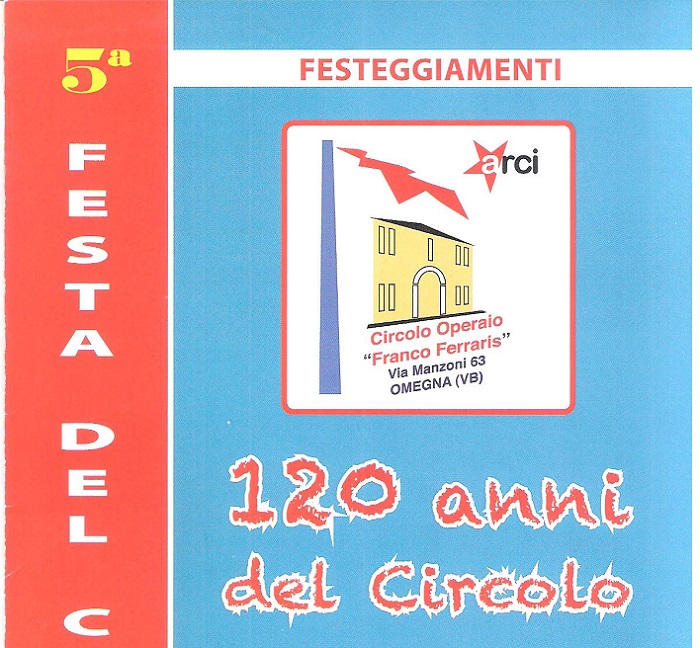 Il circolo “F. Ferraris” compie 120 anni. Mercoledì 12 inizia la Festa!