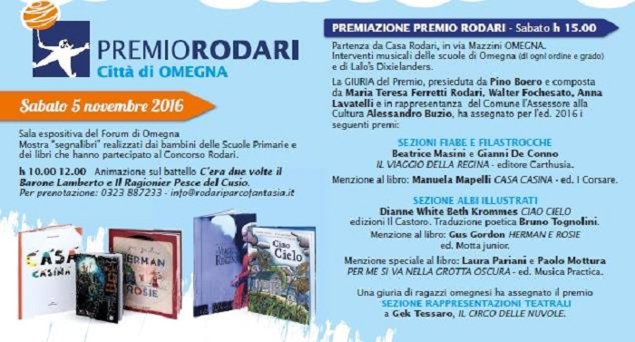 Premio Rodari sabato 5 novembre