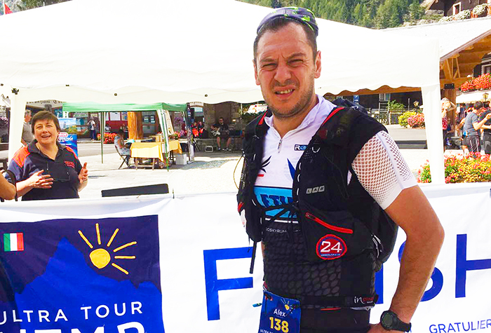 Arrivo a Macugnaga per Ultra Tour del Monterosa. Colombo secondo degli italiani