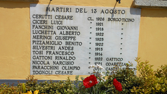 Borgo Ticino: commemorazione dell'eccidio del 1944