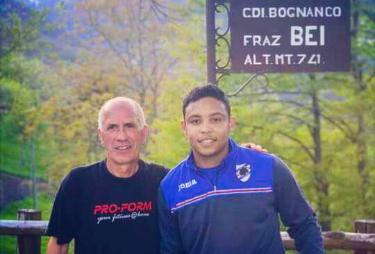 L'attaccante Luis Muriel anche sulle due ruote. In bici a Bognanco per recuperare l'infortunio alla coscia
