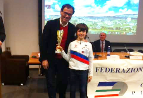 Barale ed Ottone del Pedale ossolano alla premiazione della attività giovanile 2016
