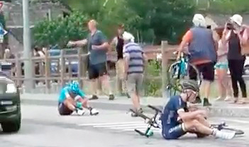 Ecco il video della caduta al Tour De Suisse del corridore Miguel Angel Lopez