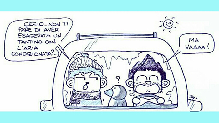 Il caldo di questi giorni nella nuova vignetta di Sapo