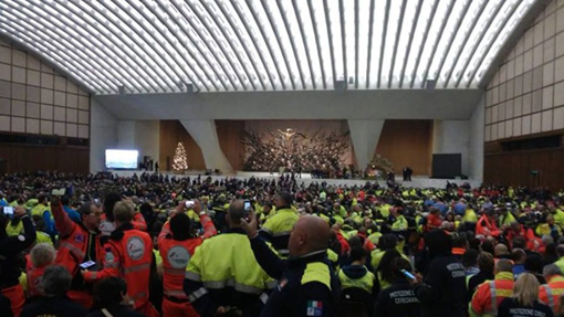 Delegazione piemontese della Protezione Civile in udienza da Papa Francesco