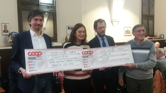 Nova Coop: consegnati fondi all'Oncologia del "Maggiore" e alla Lilt