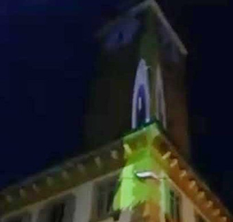 Videomapping natalizio sulla torre di Palazzo Natta
