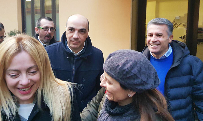 Giorgia Meloni a Novara per sostenere Gaetano Nastri, candidato al Senato