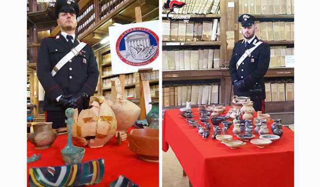 Importante corredo funerario di epoca romana recuperato dai Carabinieri del Nucleo Tutela Culturale