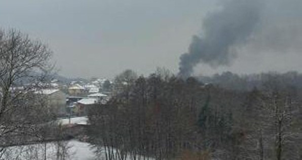 Tetto in fiamme alla frazione Orio
