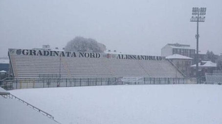 Rinviata per neve la gara della Pro Vercelli ad Alessandria