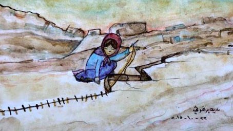 Mostra dei disegni di Maria, bimba siriana, alla Sala degli Stemmi di Gozzano. Foto